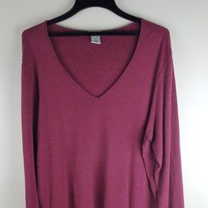 Old Navy V-Neck XXL Purple Blouse Long Sleeve Top